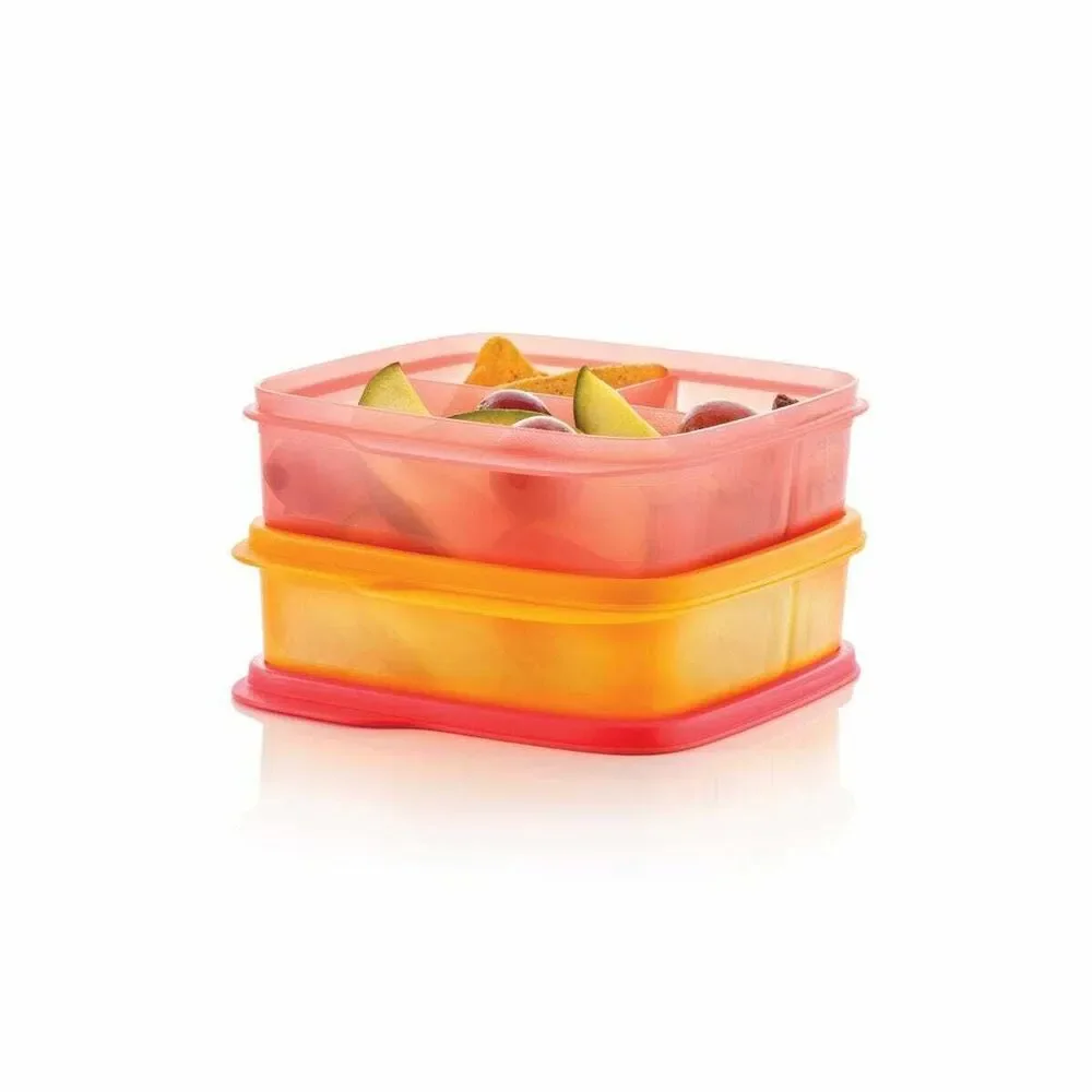 NEW Tupperware ECO Lunch it sandwich keeper set of 2 yellow red meal prep store